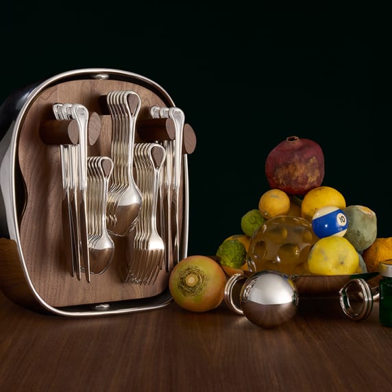 Christofle Charlotte カトラリーセット 24-Piece Silver-Plated Flatware Set with Shell | Carrousel
